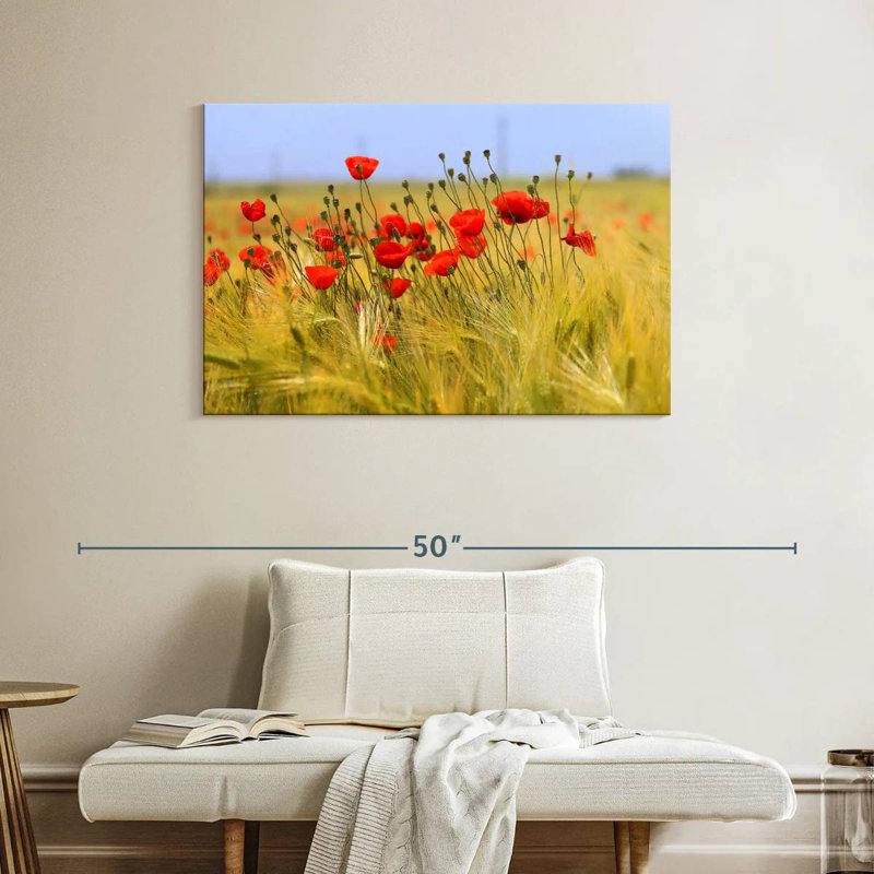 Harnek Red Poppy Meadow, 26" H x 39" W