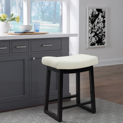 Tabouret de bar 24 po à hauteur de comptoir avec structure en bois pour îlot de cuisine