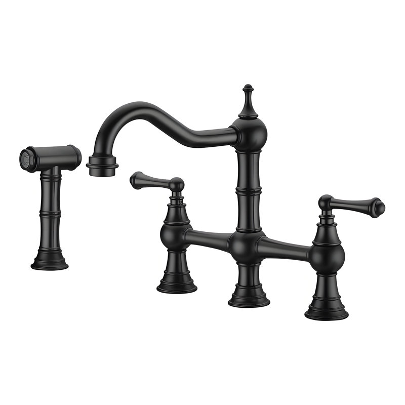 Dilon Kitchen Faucet with Side Spray, Matte Black