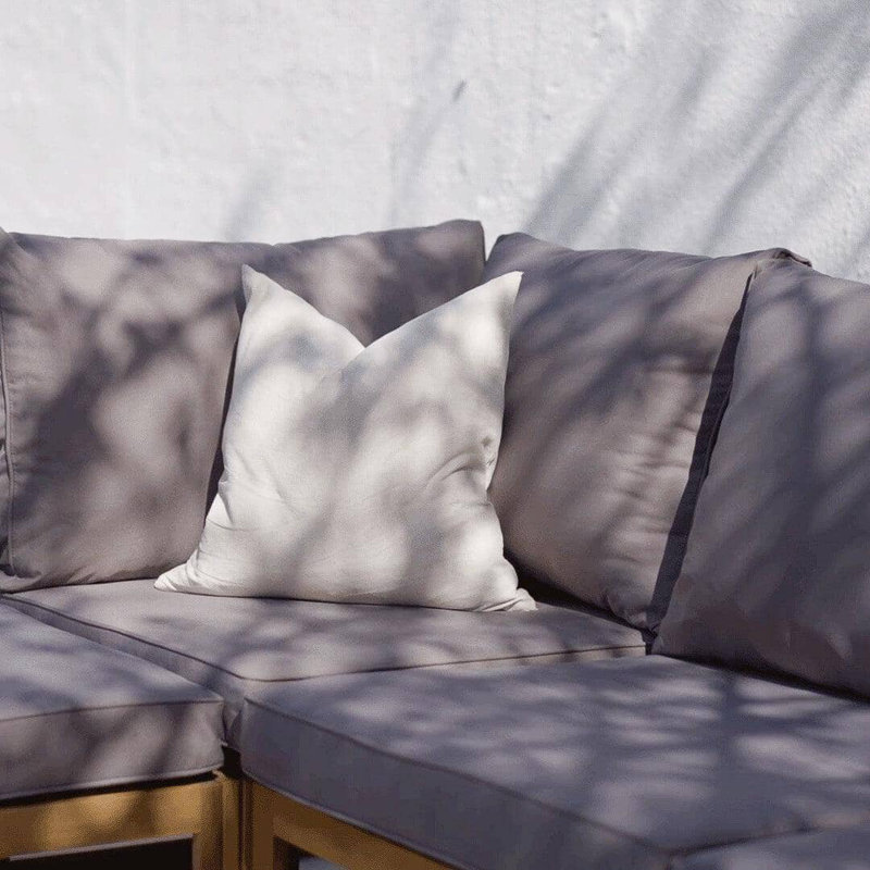 Rimasha 4 Seater Wooden Garden Corner Sofa Set - Grey, Grey