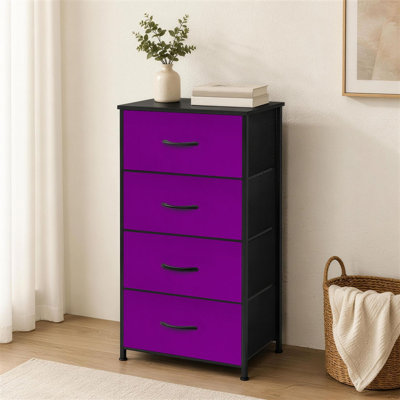 Commode 4 tiroirs pour chambre à coucher Abstrait dégradé mauve lisse couleur minimaliste transitionnelle petite grande commode pour vêtements pour organisateurs de placard avec commode