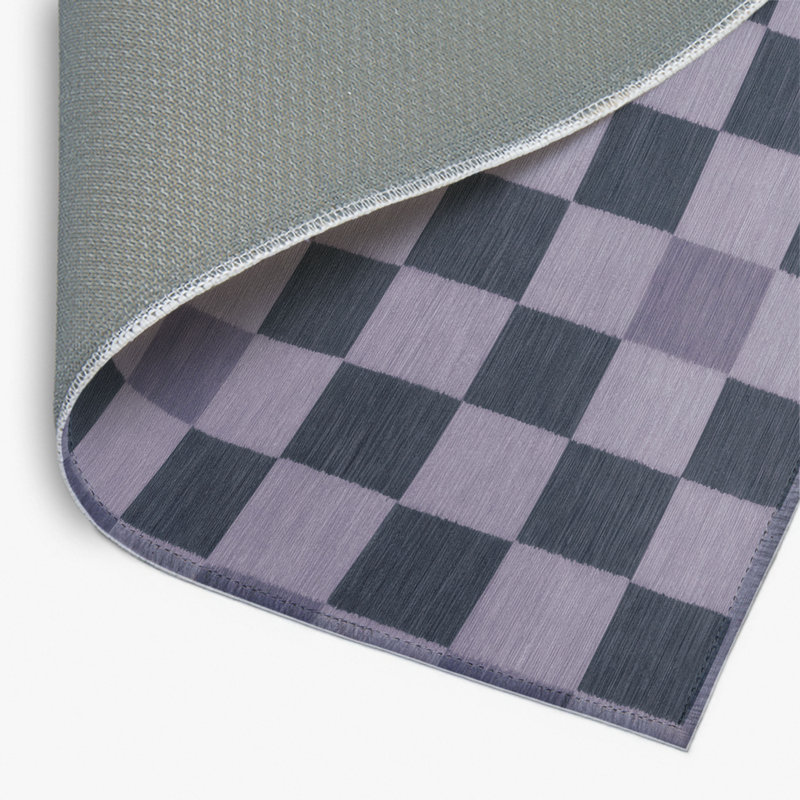 Tapis d'intérieur et d'extérieur à carreaux gris, Rectangulaire 2 pi x 3 pi