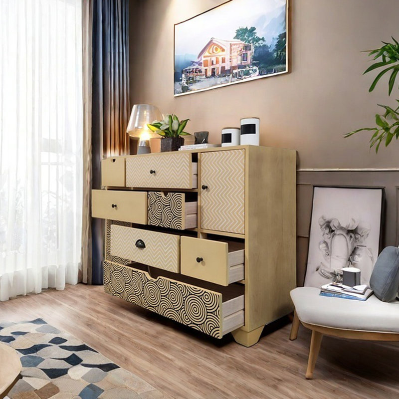 Armoire de rangement élégante à motif géométrique