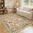 Farmhouse Floral Rug Washable Rug Non Slip Modern Scalloped Carpet, Soft Non Shedding Indoor Carpet, Low Pile Thin Foldable Printed Mat-713177633