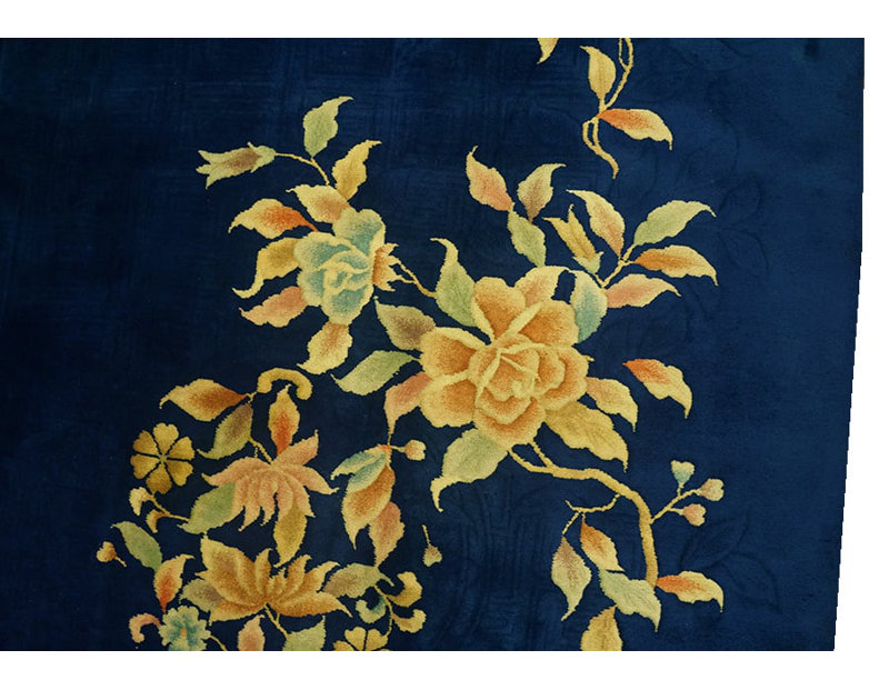 Tapis art déco chinois marine