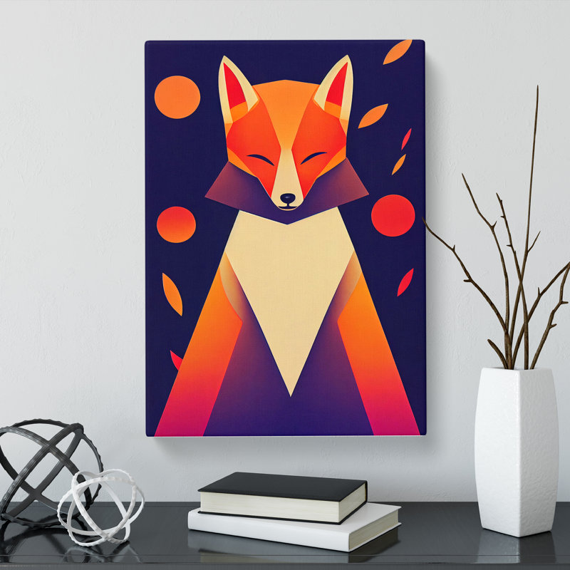 Fox Japanese - Wrapped Canvas, 50cm H x 35cm W x 3cm D