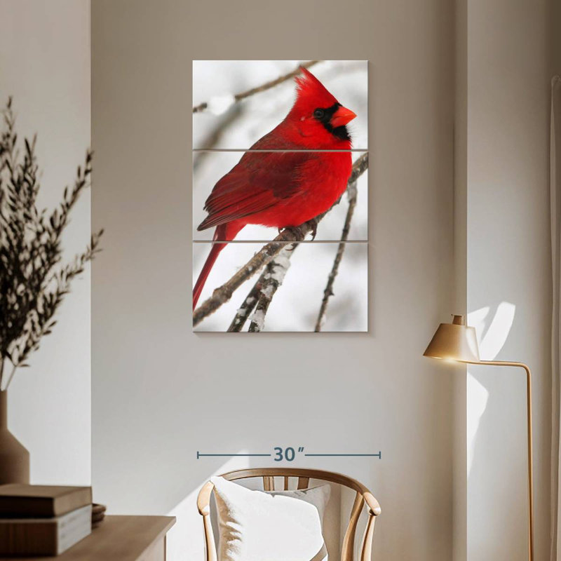 Brampt Birch Tree And Cardinal, 57" H x 36" W