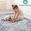 Tapis bleu / gris 6 x 9 ne perdant pas ses poils - Teinture, décore le salon, le bureau personnel, la chambre à coucher sans perte de poils, idéal pour les dortoirs-403021450