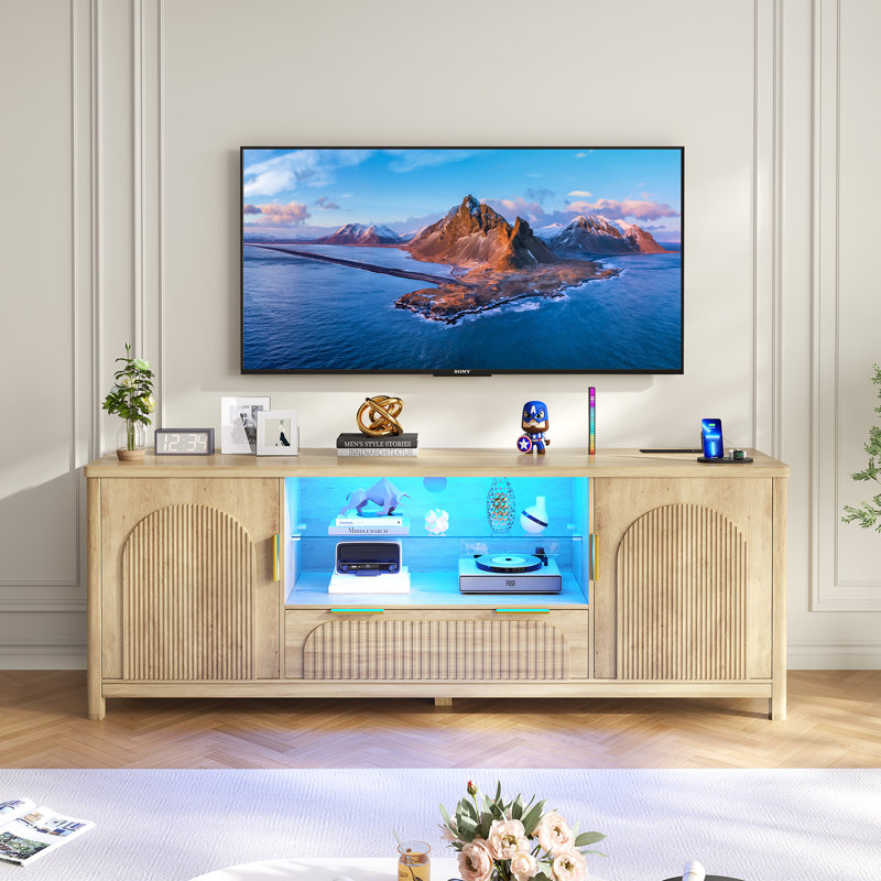 TV Stand for TVs up to 75", Oak