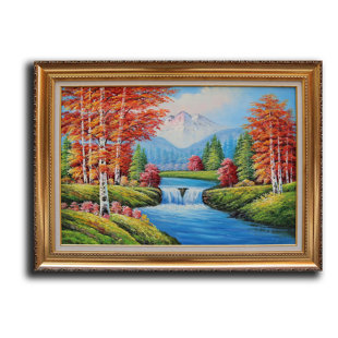 « small cascade snow mountain », peinture encadrée