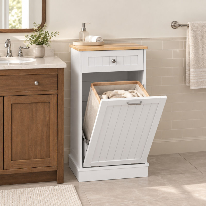 Armoire poubelle inclinable Havant, Single Door, Blanc