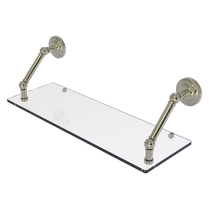 Jhene Bracket Shelf, Polished Nickel, 8" H x 24" W x 8" D