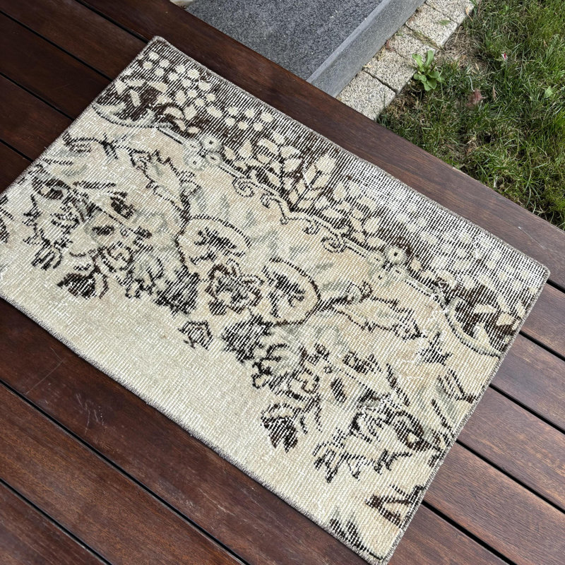 Beautiful Brown Boho Chic Small Turkish Rug Ideal for Home Decor and Gift Giving