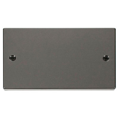 Black Nickel 2 Gang Blank Plate