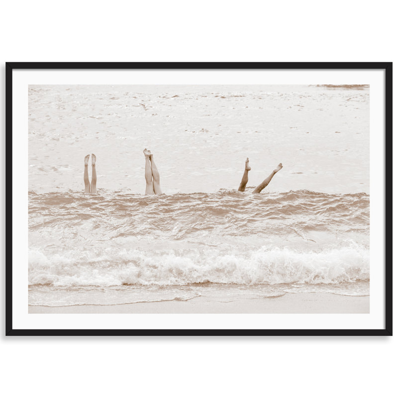 Handsands Sepia Print by Carly Tabak, Black Wood, 36" W x 26" H