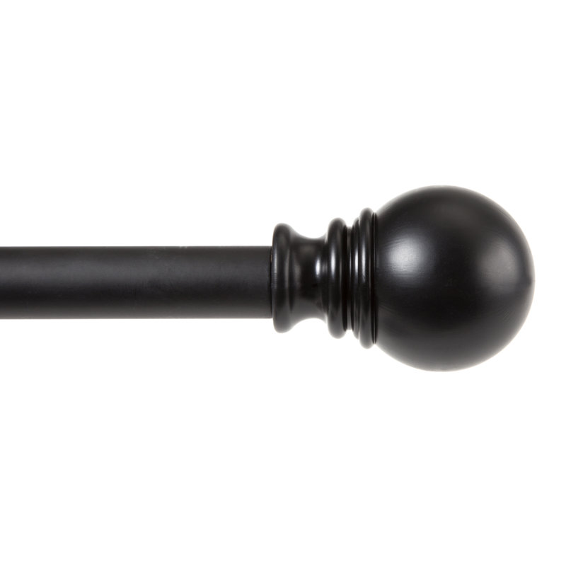 Kielle Layla 1" Single Curtain Rod, Black