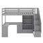 Twin Size Loft Bed With L-Shaped Desk And Drawers-956523823