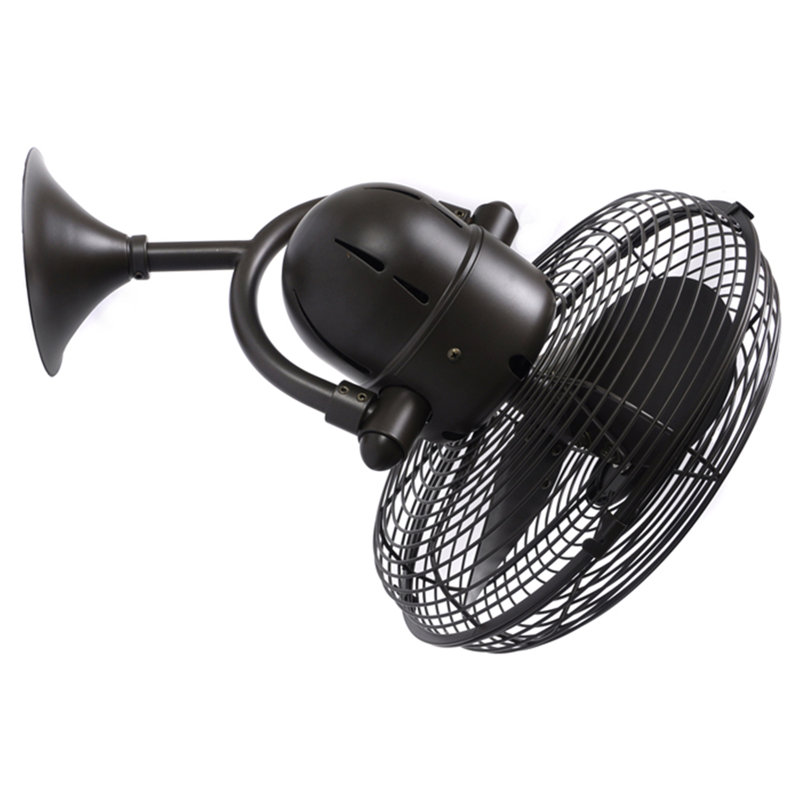 13" Oscillating Wall Mounted Fan, Textured Bronze
