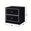 Table de chevet 2 tiroirs de rangement en noir et argent, base solide argent avec options robustes