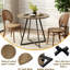 Table de salle à manger ronde 31,5 po pour petite cuisine, table ronde moderne sur pied central avec pattes en métal et plateau aspect bois, table de petit-déjeuner peu encombrante pour 2 à 4 personnes, appartements et coins douillets