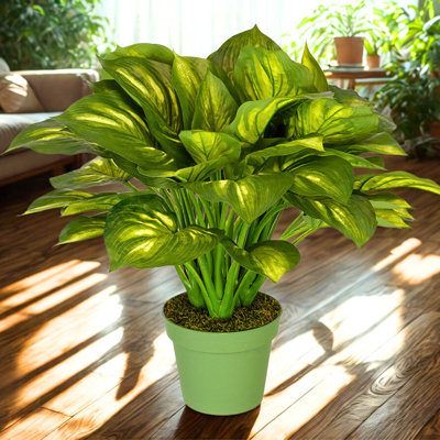 24 po Faux feuillage en pot vert