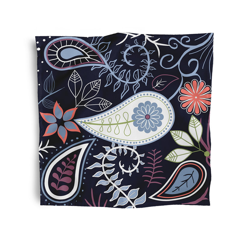Chemaram Paisley Floral  Napkins, Navy
