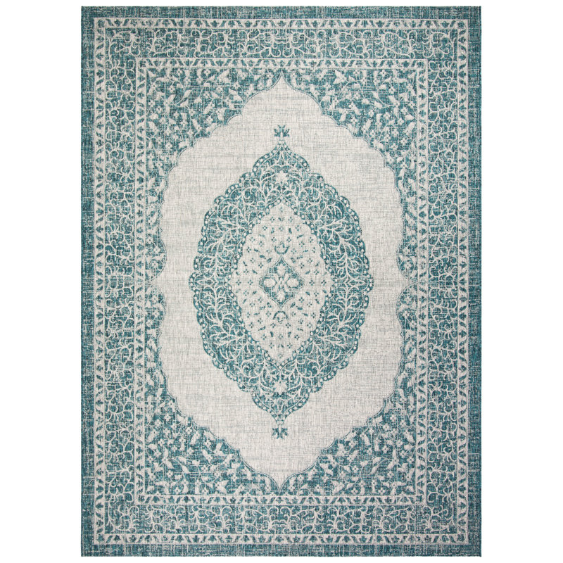 Amedee Performance Oriental Indoor/Outdoor Area Rug, Rectangle 6'7" x 9'6"