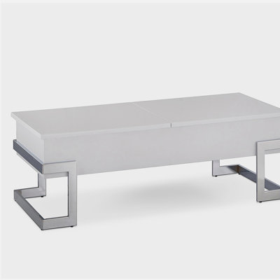 High Gloss and Chrome Coffee Table with Lift Top