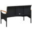 Banc de patio en polyester noir avec coussins 45,7 po x 24,6 po x 29,1 po Latitude Run®