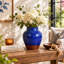 Vase gingembre, dessus moucheté et émaillé, céramique bleue et brune de 10 po