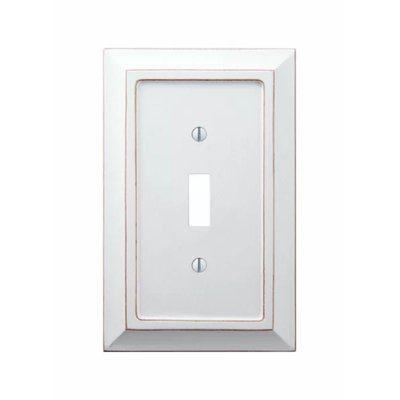 Amerelle Savannah White 1 gang Wood Toggle Wall Plate 1 pk