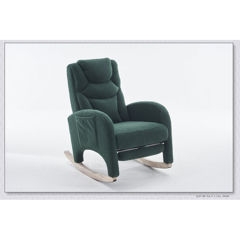 Chaise berçante avec repose-pieds réglable Teddy , Vert