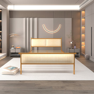Lit plateforme tapissier en bois massif Rickmansworth