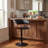 Black Adjustable Height Bar Stools With Faux Leather Seat Swivel Stool With Backrest For Kitchen Island, Bar, Home Pub​​-1544452094