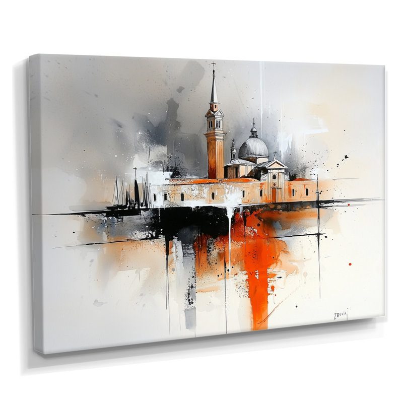 Aquarelle de Venise, architecture III - art mural de Venise, H 12 po x l 20 po, Toile tendue, Ne s’applique pas