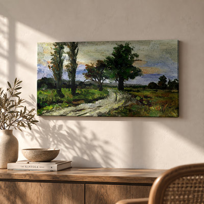Rural Tree-Lined Road Canvas Wall Art