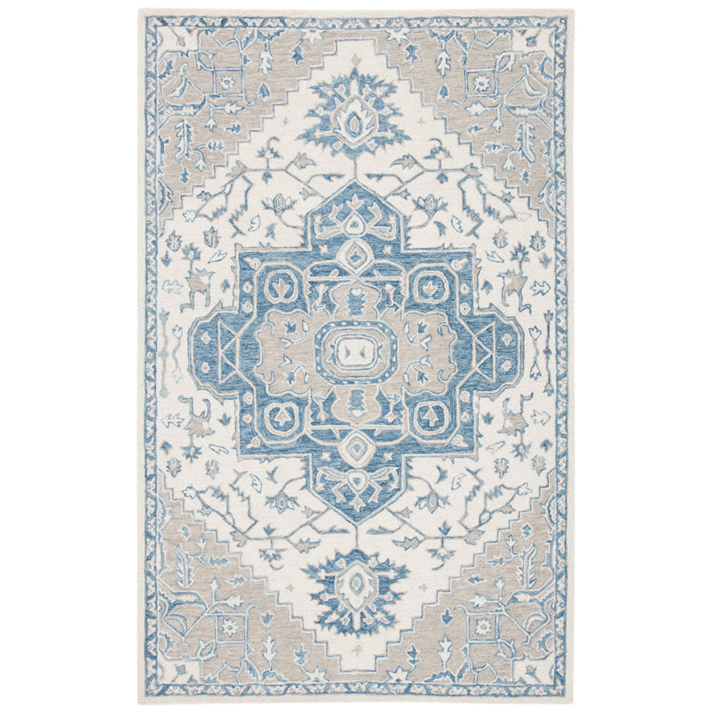 Micro-Loop Hand Tufted Wool And Cotton Oriental Rug, Rectangle 5' x 8'