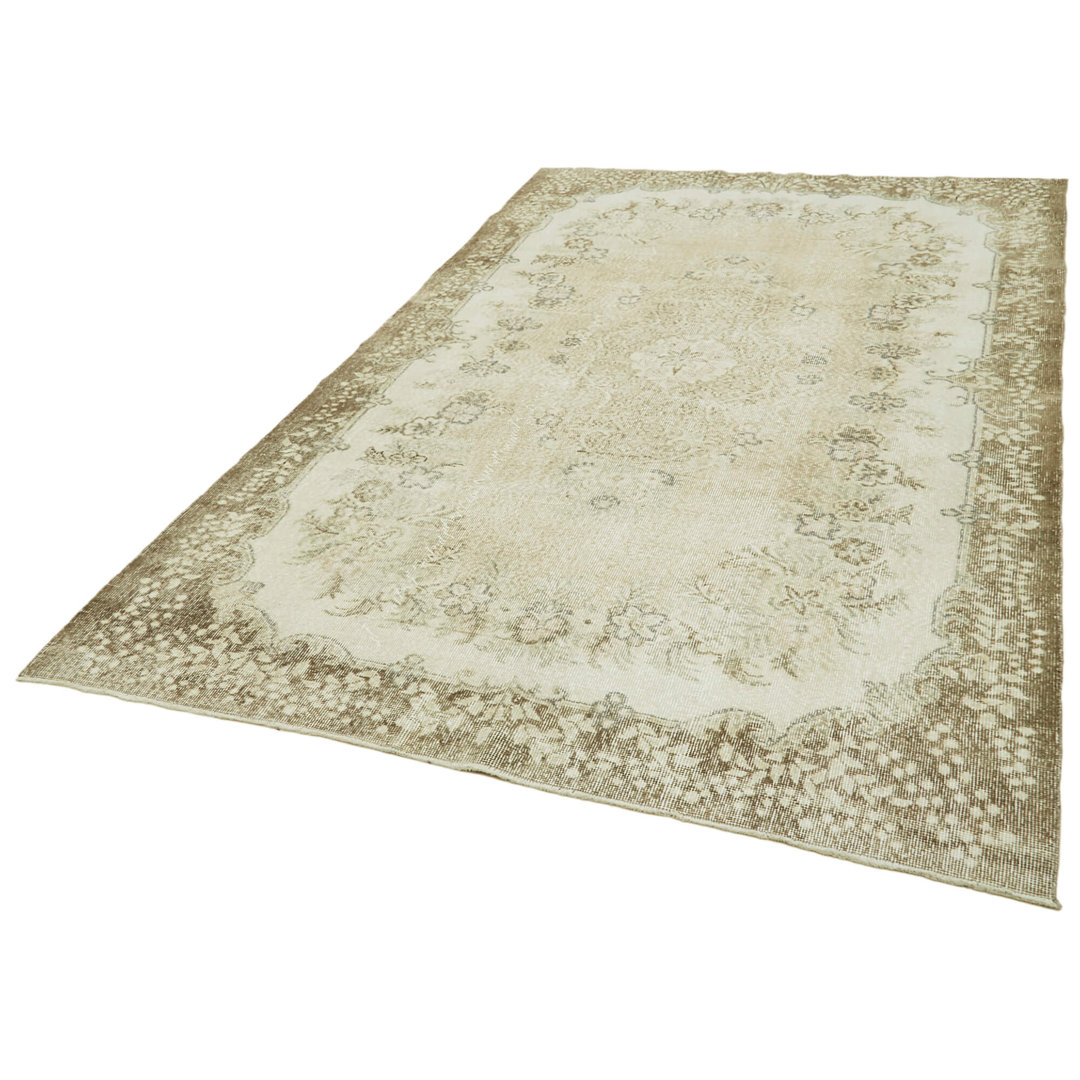 Vintage Beige Vintage Wool Handmade Area Rug