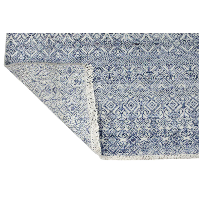 Southwestern Area Rug in Beige/Blue, Rectangle 8' x 10'
