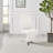 Edzard Chrome & White High Gloss Dining Table Set with 4 Luxury Faux Leather Dining Chairs-987743236