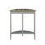 Console grise et chêne - Élégante demi-lune avec tablette de rangement - Style naturel et raffiné pour un espace bien rangé