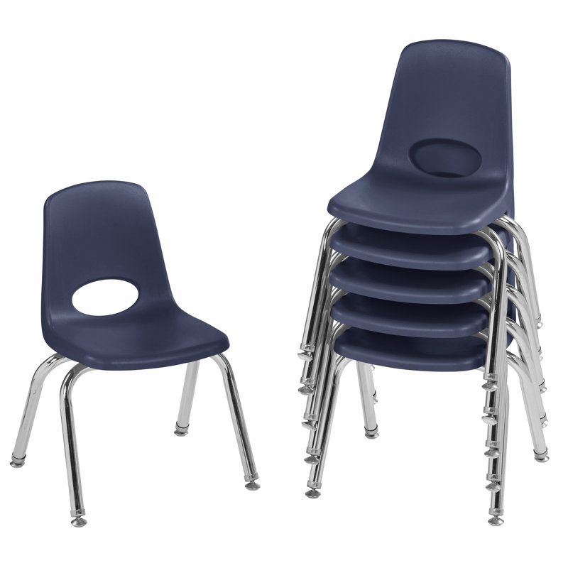 Chaise de classe empilable, 10", Marine, Pivotant et oscille