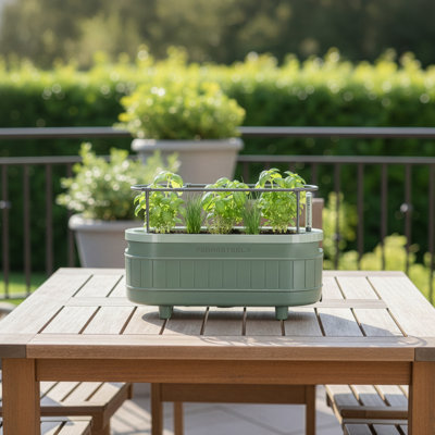 Mini pot à fleurs avec support Permasteel, vert