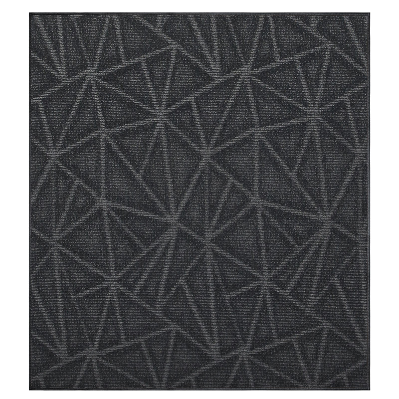 Tapis à motif raffiné raffiné gris foncé, Carré 9 pi