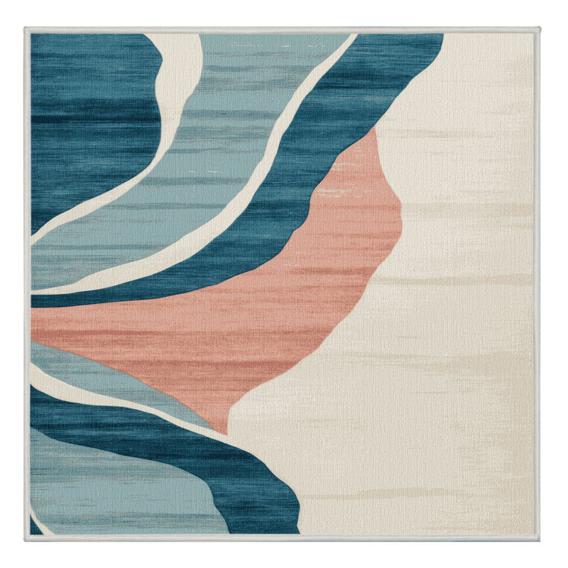 Tapis beige lavable à la machine, Carré 3 pi