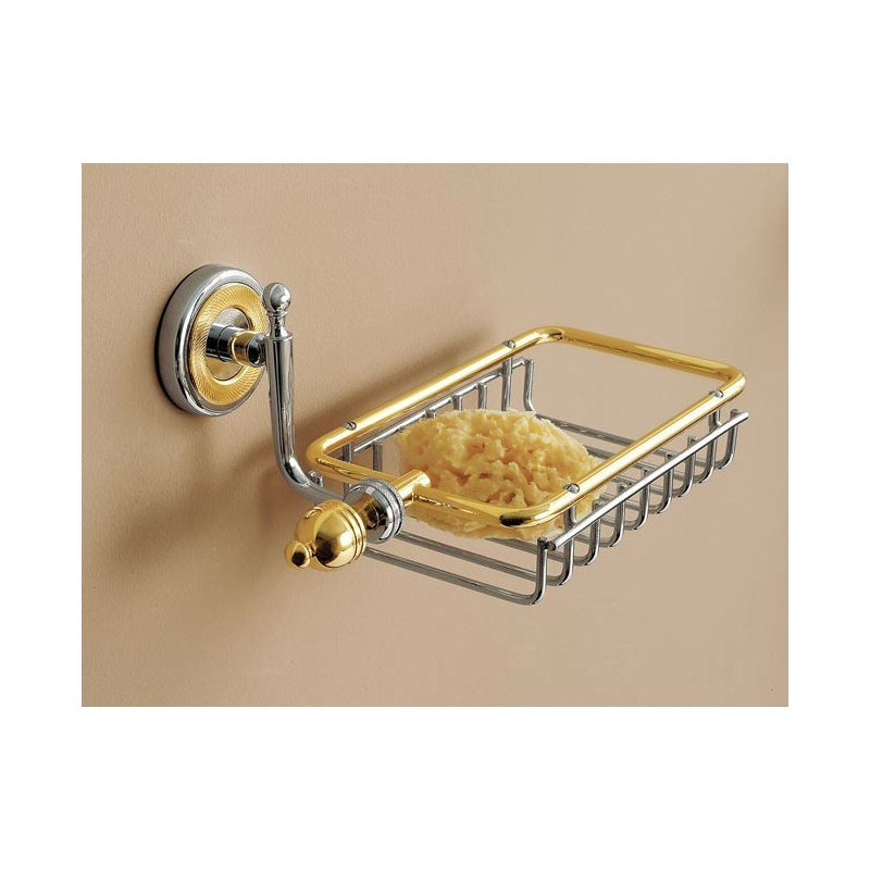 Grand panier de douche, Chrome et or
