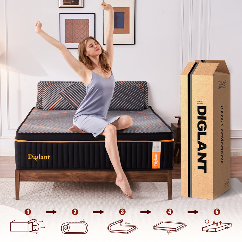 Matelas pour canapé-lit moelleux en mousse à mémoire de forme de 14 po Alwyn Home Perryman, Très grand