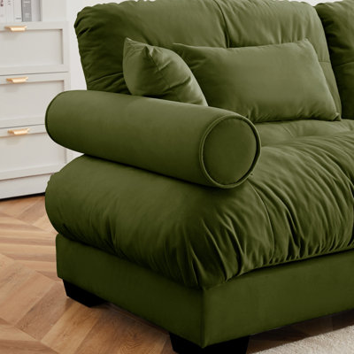 Milano Sofa LSF W/3 pillows - green