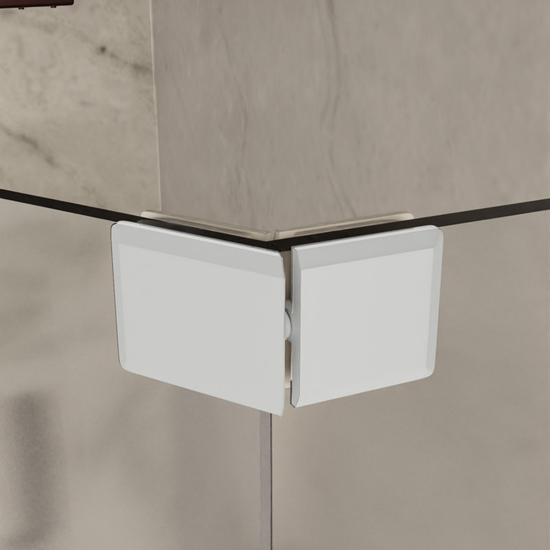 Pince de traverse biseautée verre à verre 135 degrés, 3/8 po et 1/2 po d'épaisseur, finition blanche, Blanc brillant