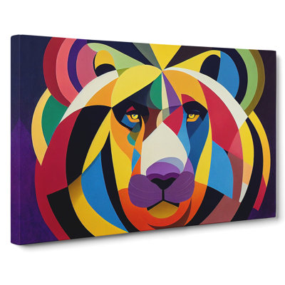 Lion In Abstract - Wrapped Canvas